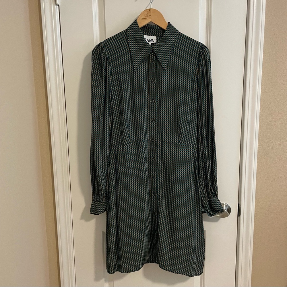 Ganni Green Mini Dress Size 10